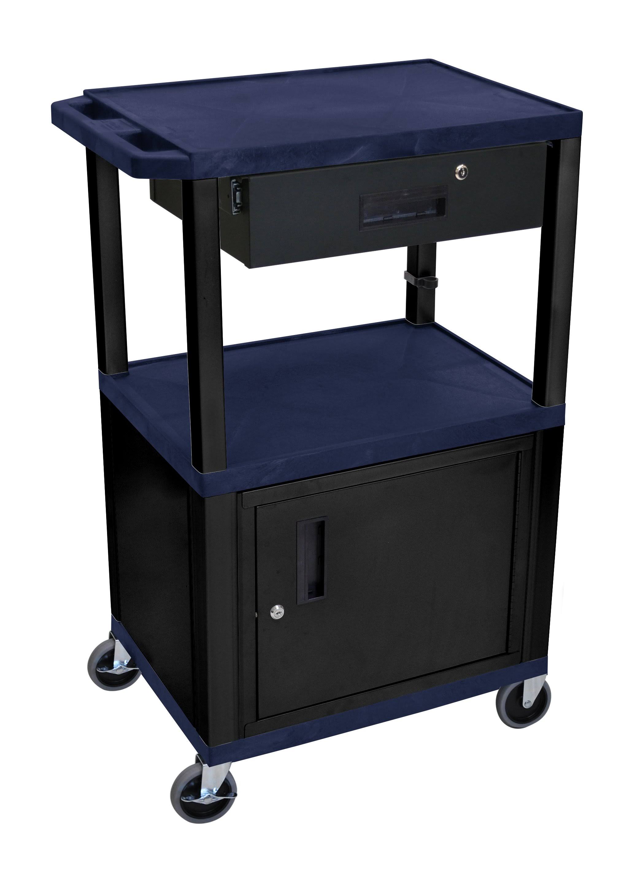 WT42ZC2E B/WTD 42x22 Tuffy Cart with Cabinet 3 Shelves Black Legs with Drawer Electric