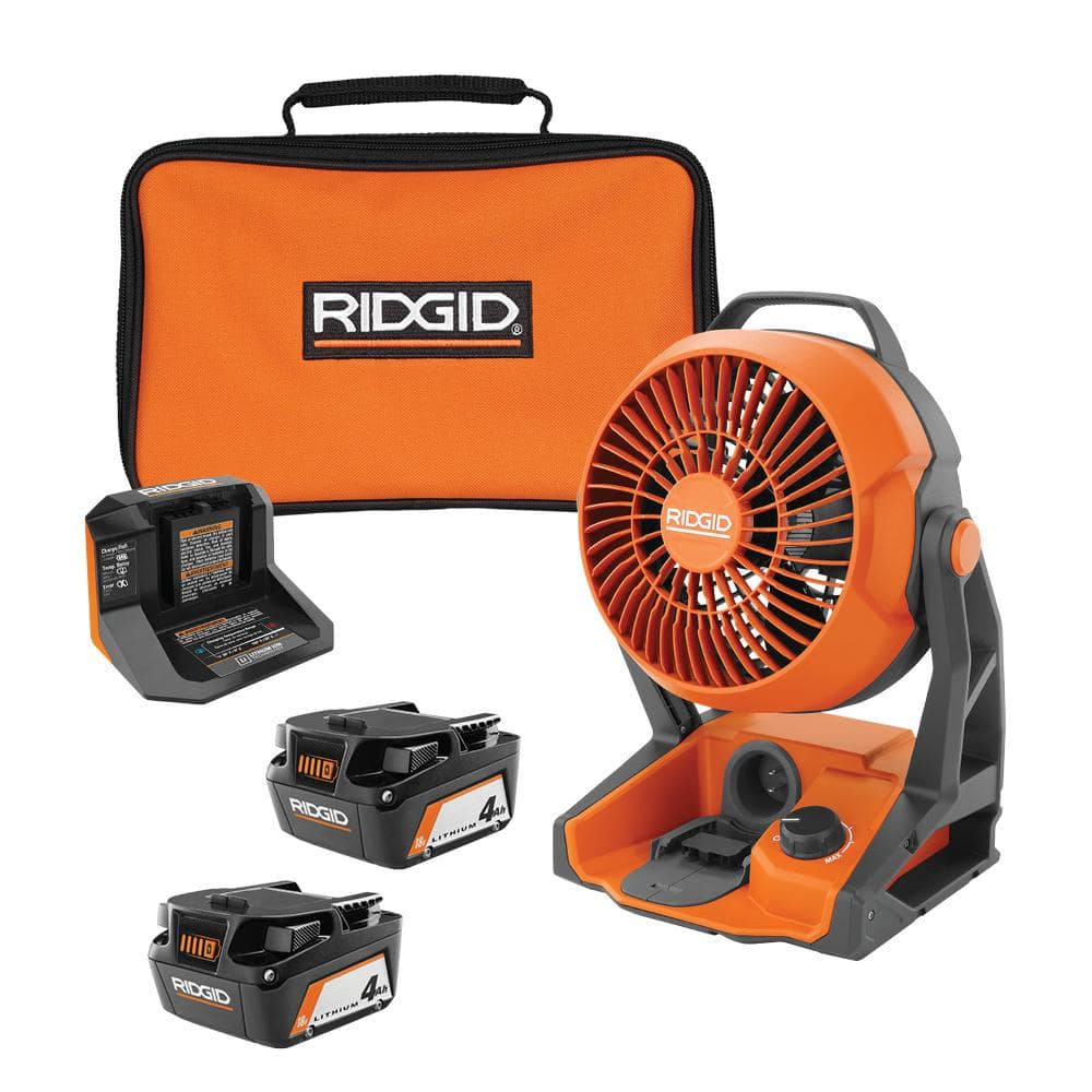 18V Cordless Hybrid Jobsite Fan with (2) 4.0 Ah Batteries Charger and Bag