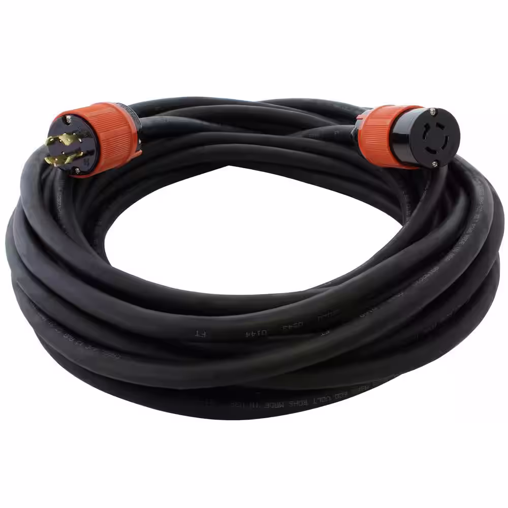WORKS 25 ft. SOOW 12/4 NEMA L15 20 20 Amp 3 Phase 250 Volt Industrial Rubber Extension