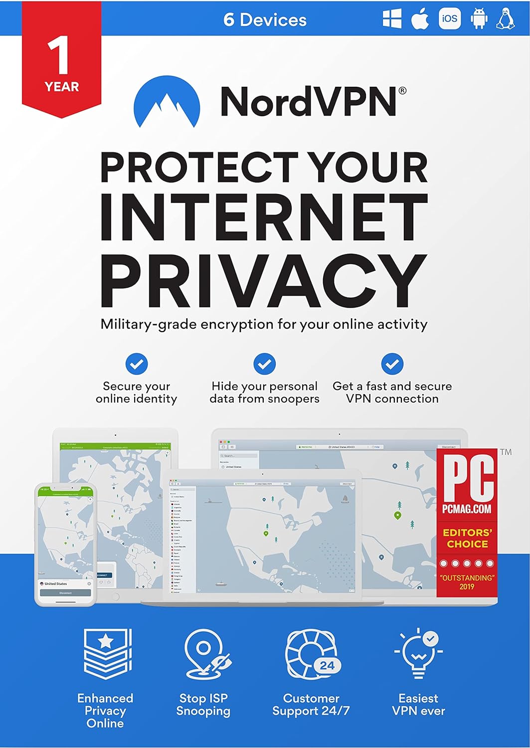 1 Year VPN Subscription For 6 Devices — Online Privacy and Security Software For Secure Internet Experience [Key