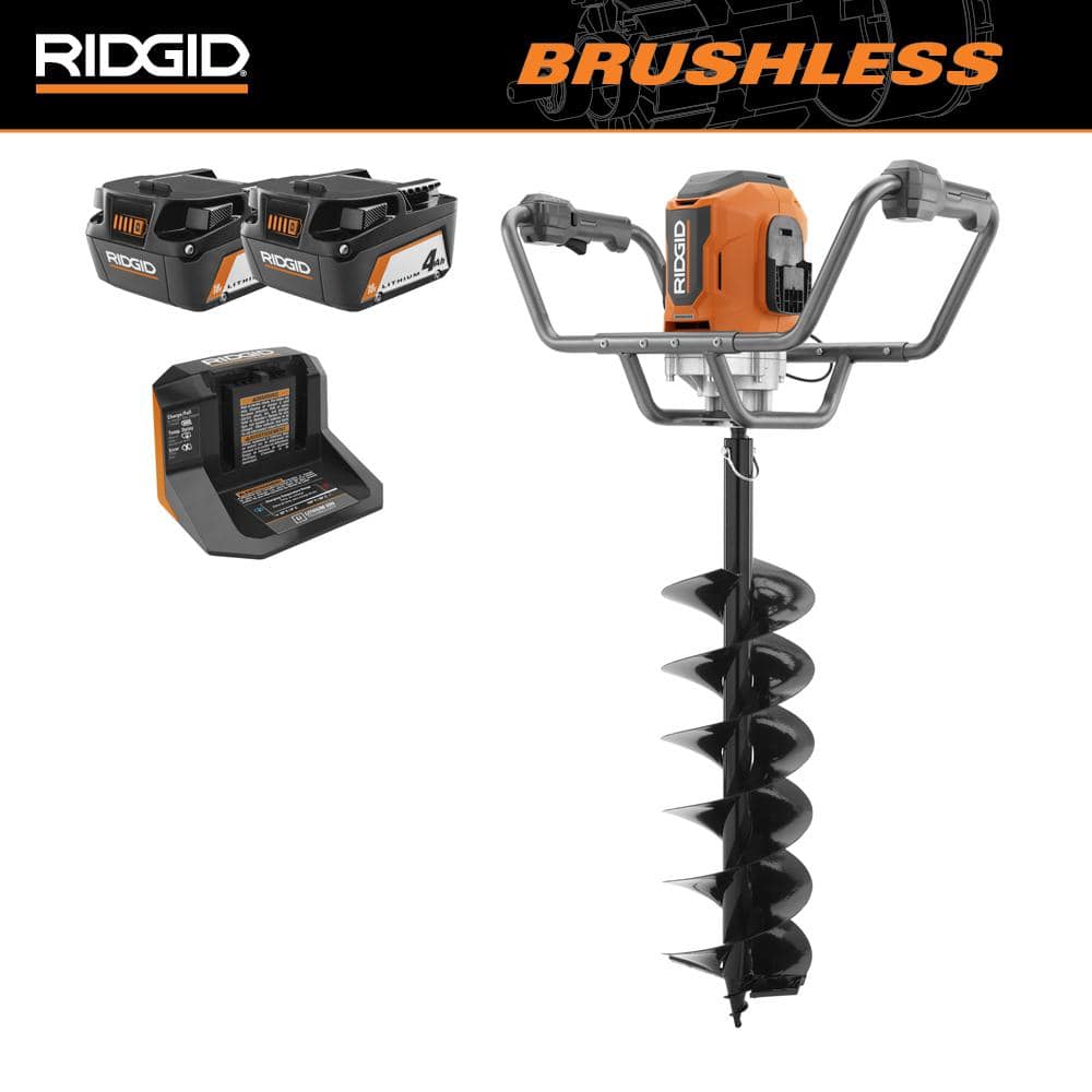 18 Volt Earth Auger with 8 in. Bit and (2) 4.0 Ah Batteries and Charger