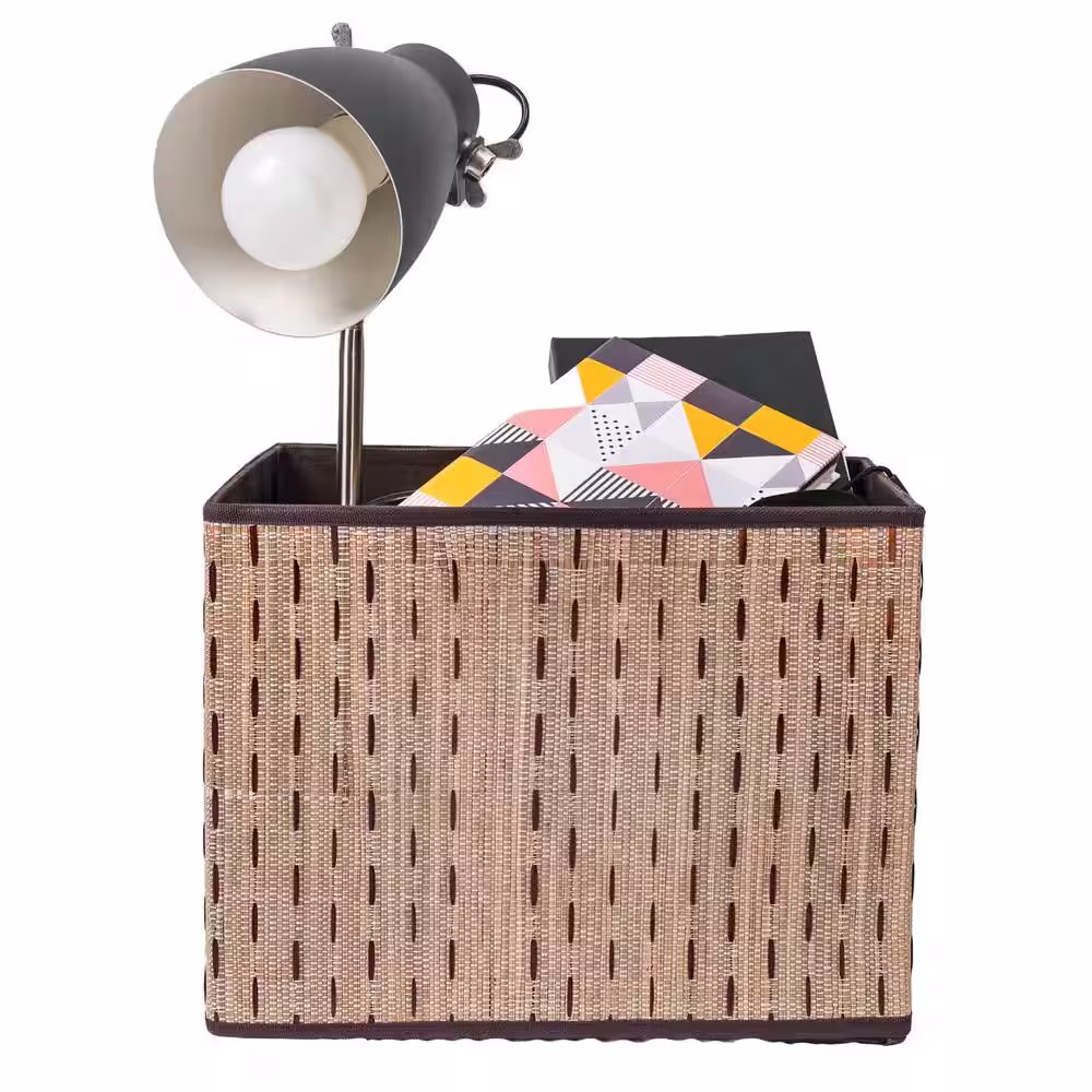 Gray Foldable Decorative Storage Box for Living Room Bedroom Dining Playroom or