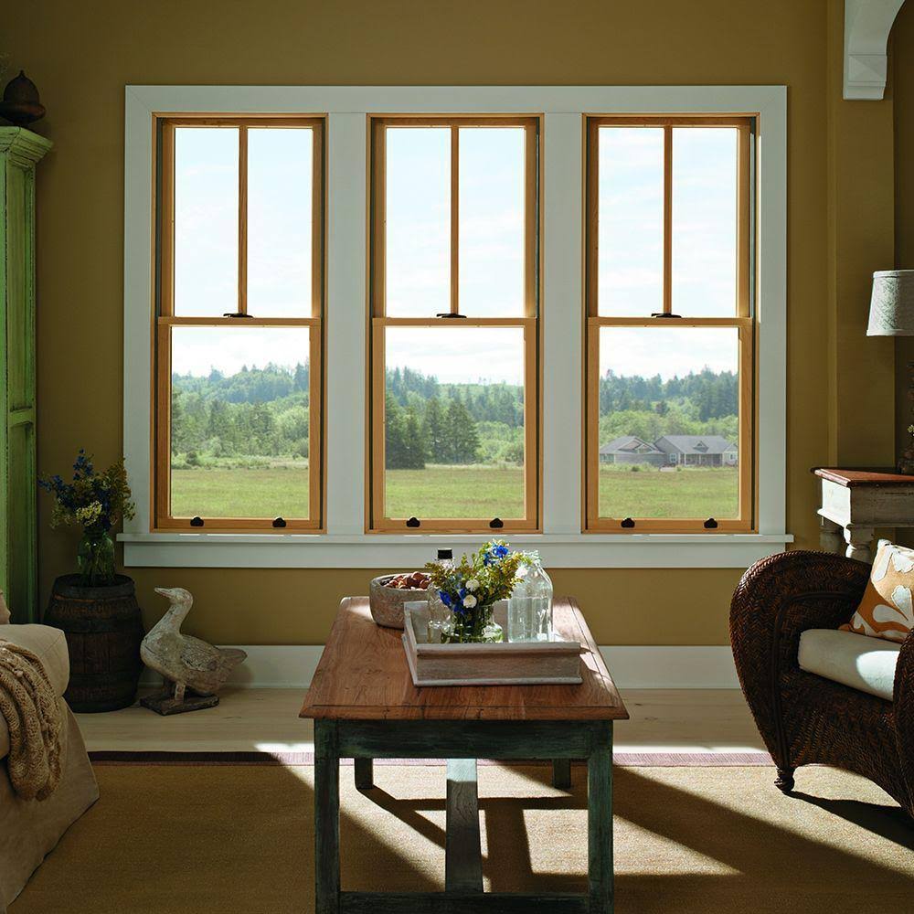 1615075 37.625 in. x 52.875 in. 400 Series Double Hung Wood Window with White