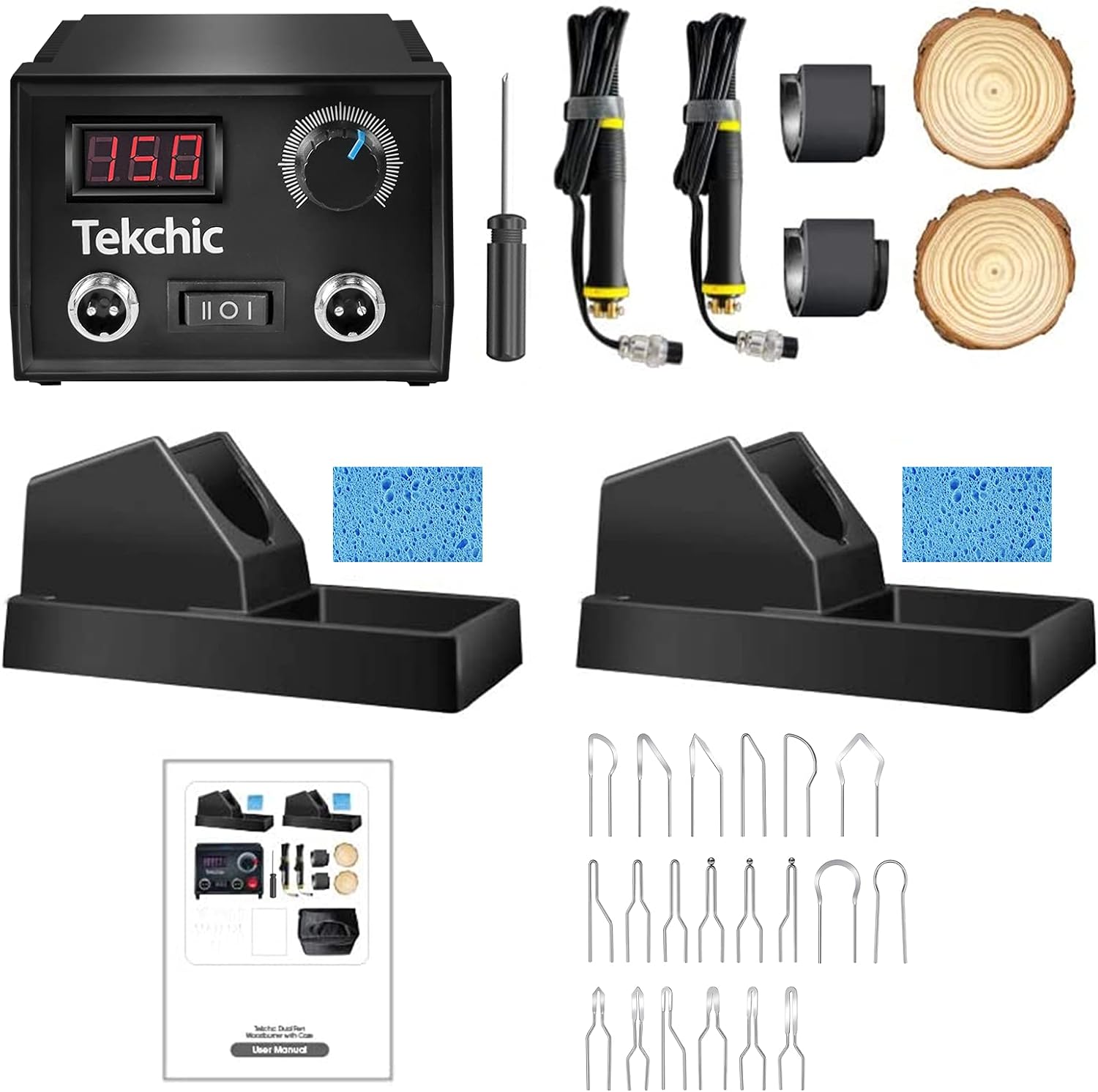 Wood Burning Kit Woodcrafts Pro1 Wood Burners for Wood Burning Pyrography with 20 Wire Nibs Tips Including Ball