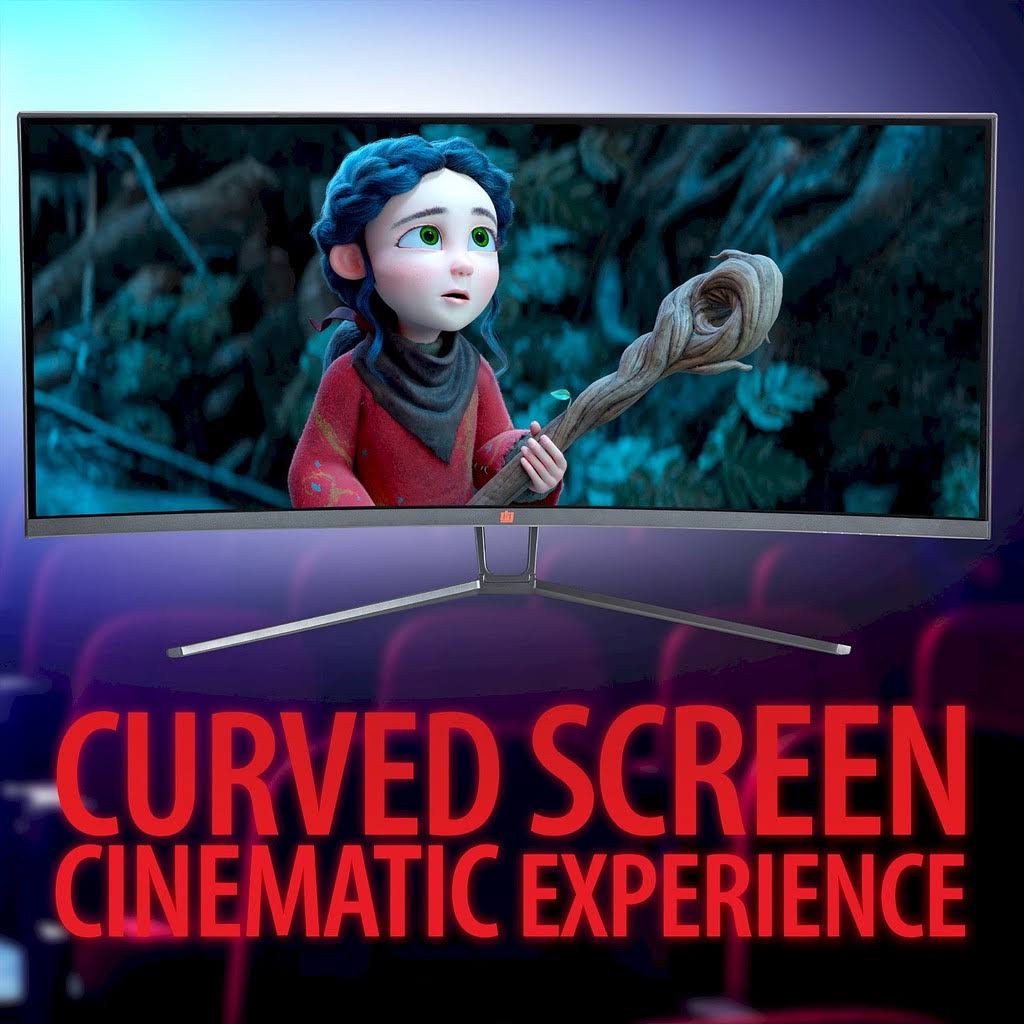Gear 35x22 Curved UltraWide LED Gaming Monitor WQHD Display 3440x1440 21:9
