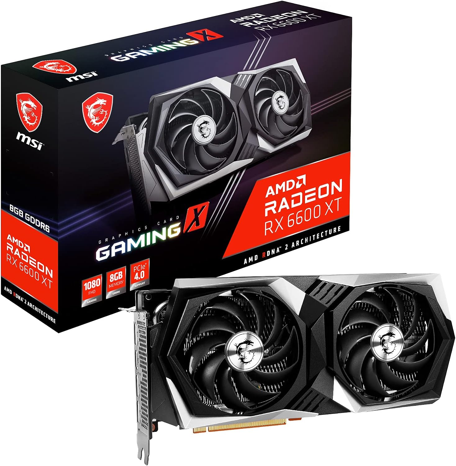 Gaming AMD Radeon RX 6600 XT 8GB GDDR6 128 Bit HDMI/DP Torx Fan RGB Graphics Card (RX 6600 XT Gaming X