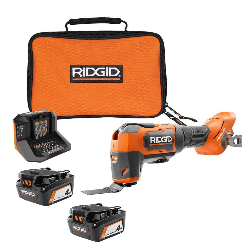 18V Brushless Cordless Oscillating Multi Tool with (2) 4.0 Ah Batteries 18V Charger and Bag