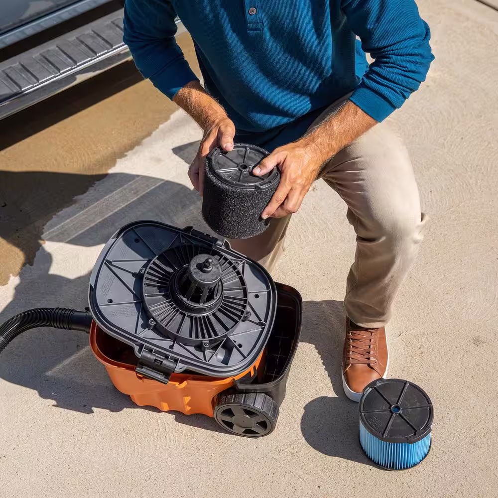 Wet Debris Application Foam Wet/Dry Vac Cartridge Filter for Most 3 to 4.5 Gallon RIDGID Shop Vacuums
