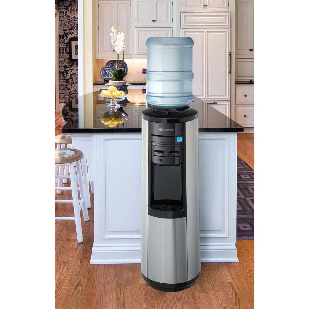 Bay 3 Gal or 5 Gal Hot Room and Cold Water Dispenser Black and Stainless