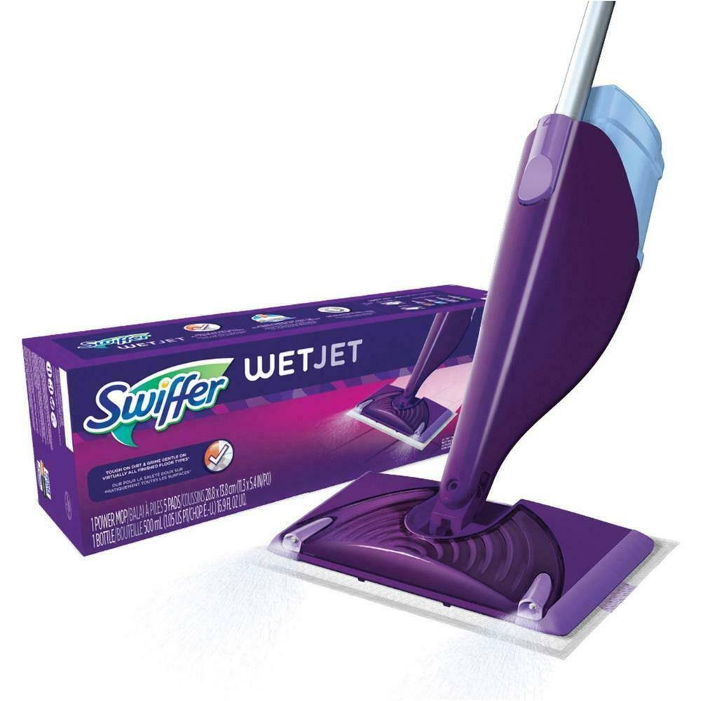WetJet Mop Starter Kit 46x22 Handle Silver/Purple 2/Carton ( PGC92811CT