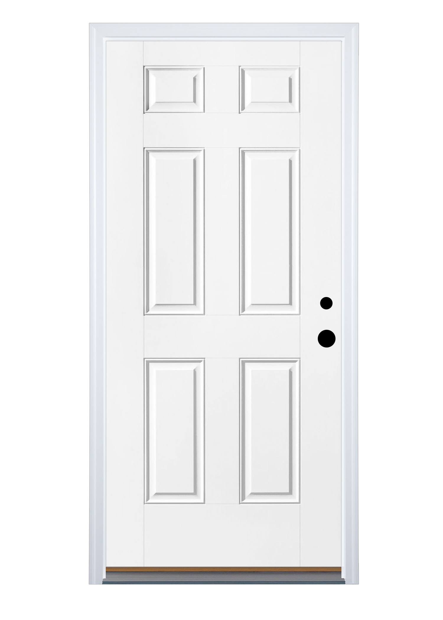 Benchmark Doors 36 in x 80 in Fiberglass Left Hand Inswing Ready to Paint Unfinished Prehung Single Front Door with