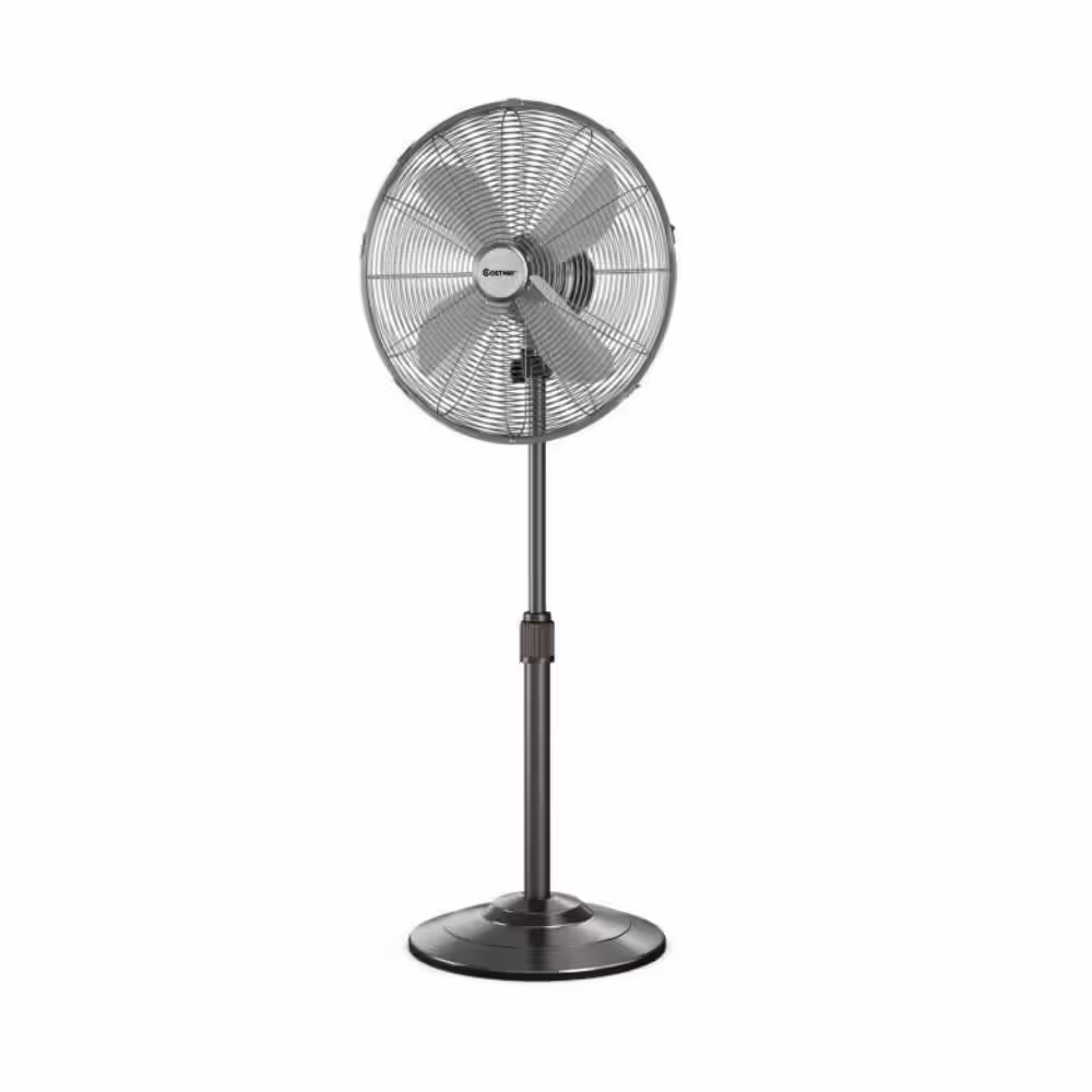 18 Inch 3 Speed Metal Adjustable Oscillating Pedestal Fan High Velocity Standing Fan in