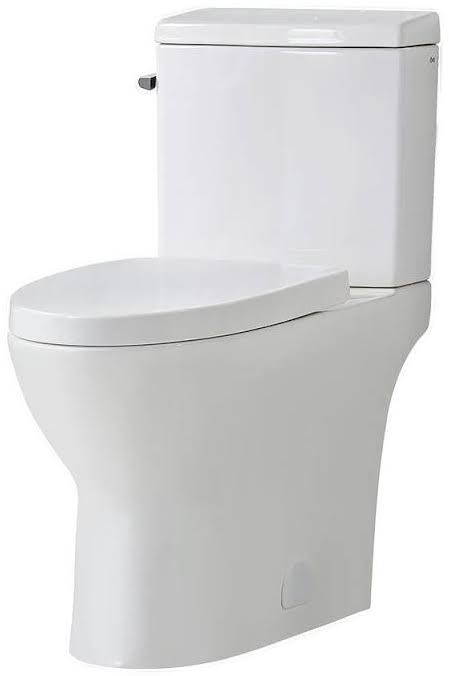 Bay Caspian 2 Piece 1.1/1.6 GPF Dual Flush Elongated Toilet in White Seat Included