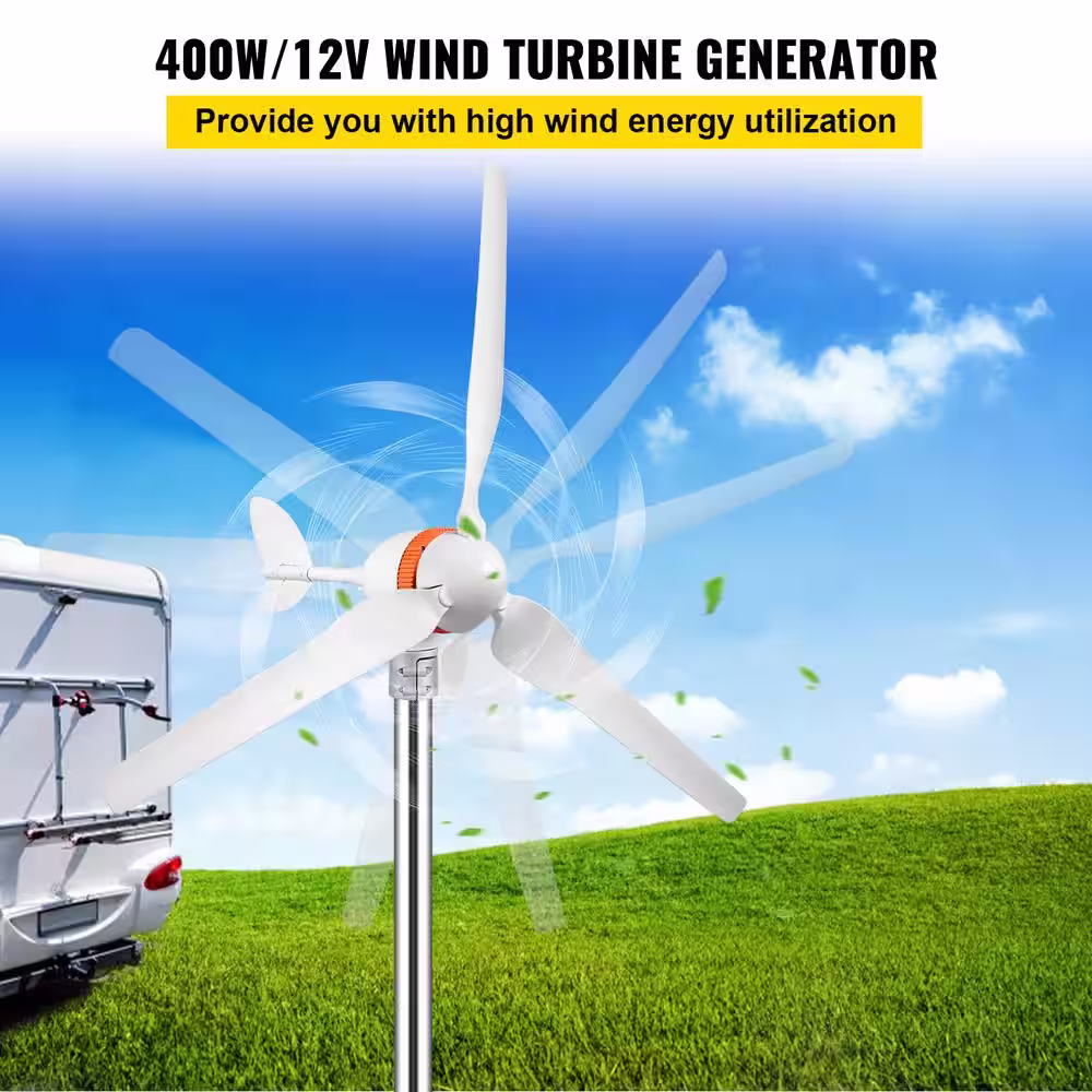 Wind Turbine Generator 400 Watt 12 Volt/AC Wind Turbine Kit 3 Blades Wind Power Generator with MPPT