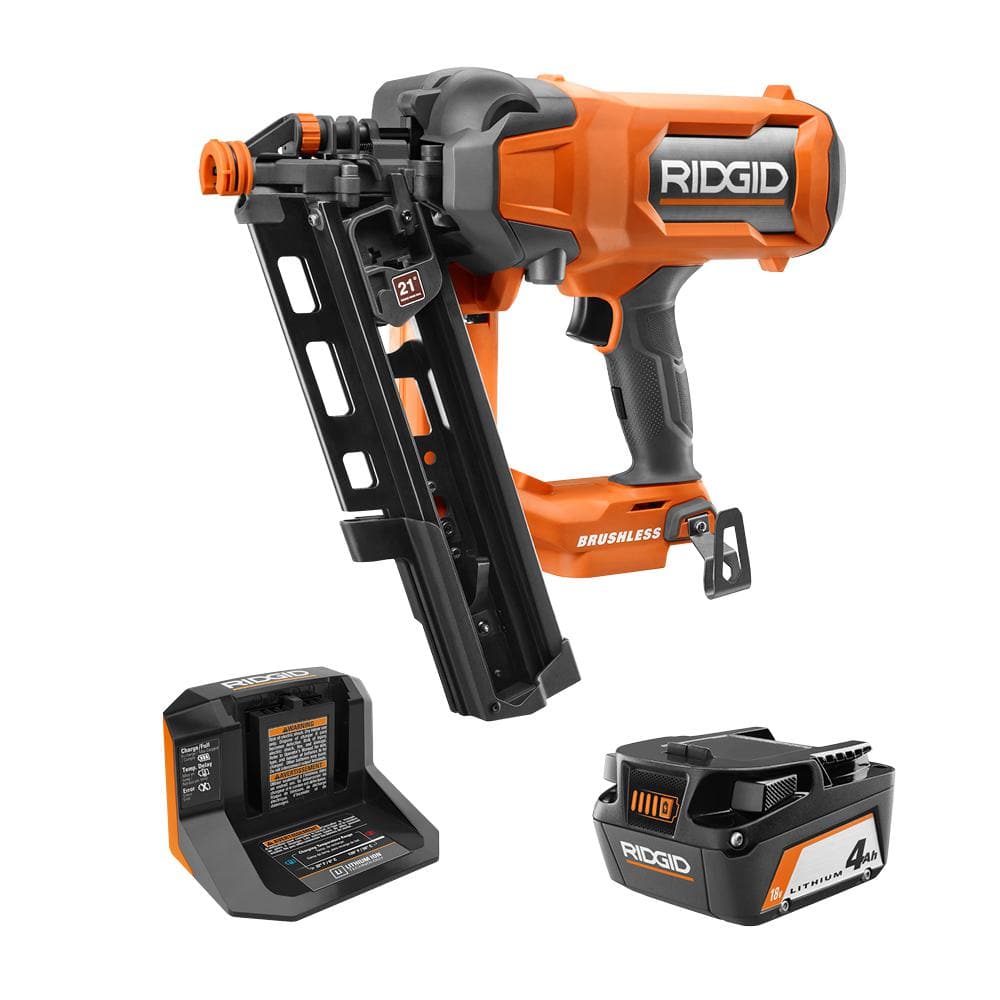 18V Brushless Cordless 21�ć 3 1/2 in. Framing Nailer Kit with 4.0 Ah Battery and Charger