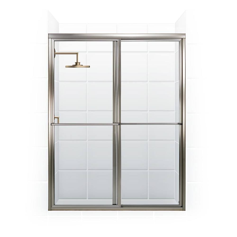 Shower Doors 1660.70 C Newport Series 60x22 x 70x22 Framed Sliding Shower Do Brushed
