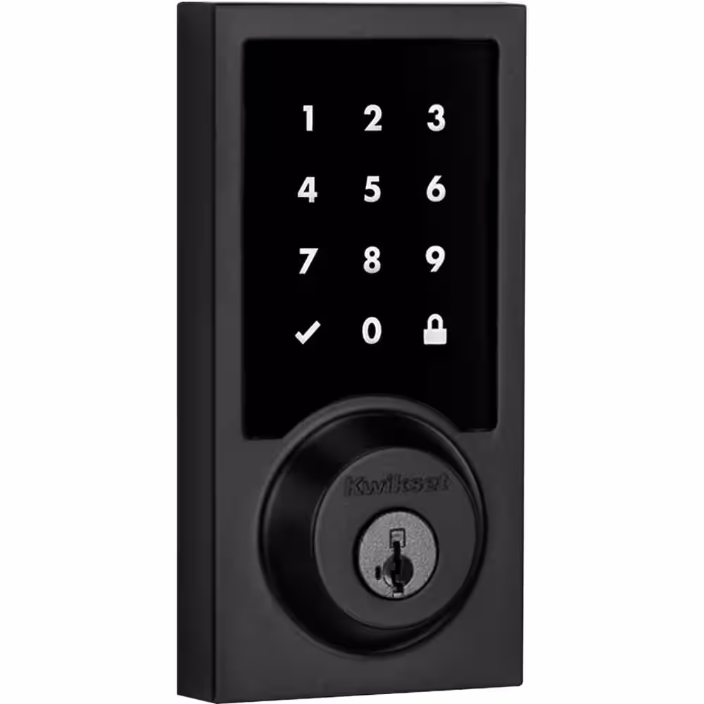 SmartCode 916 Zigbee 3.0 Contemporary Touchscreen Matte Black Single Cylinder Keypad Electronic Deadbolt with