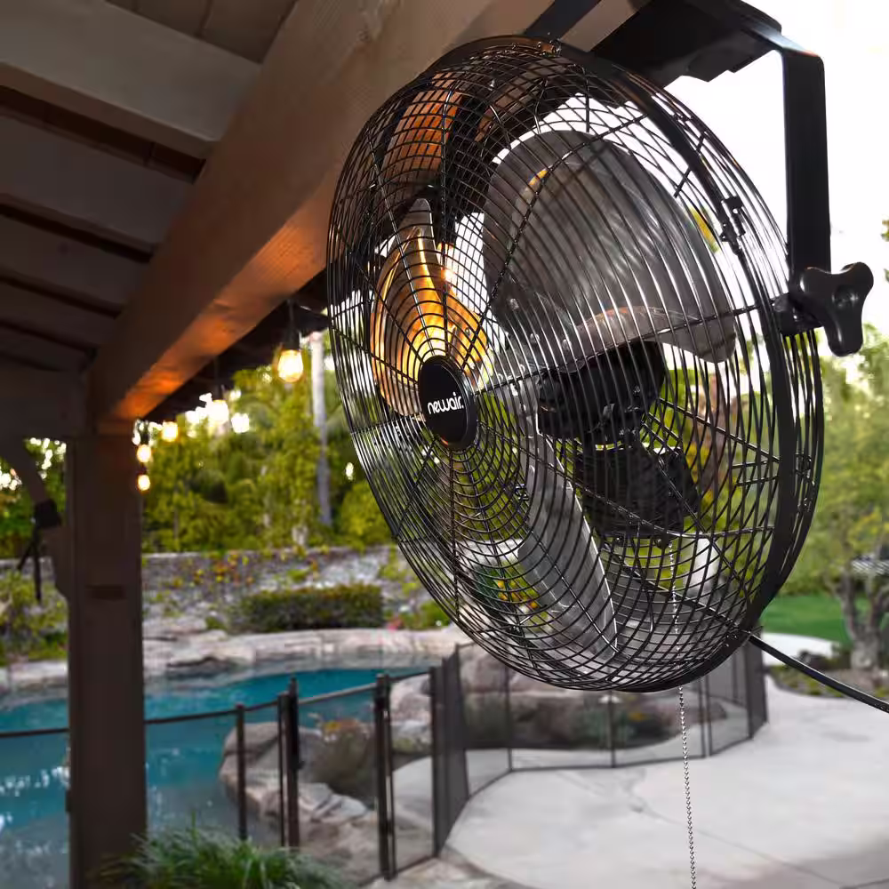 18 in. Outdoor Rated 2 In 1 High Velocity Floor or Wall Mounted Fan with 3 Fan Speeds and Adjustable Tilt Head in