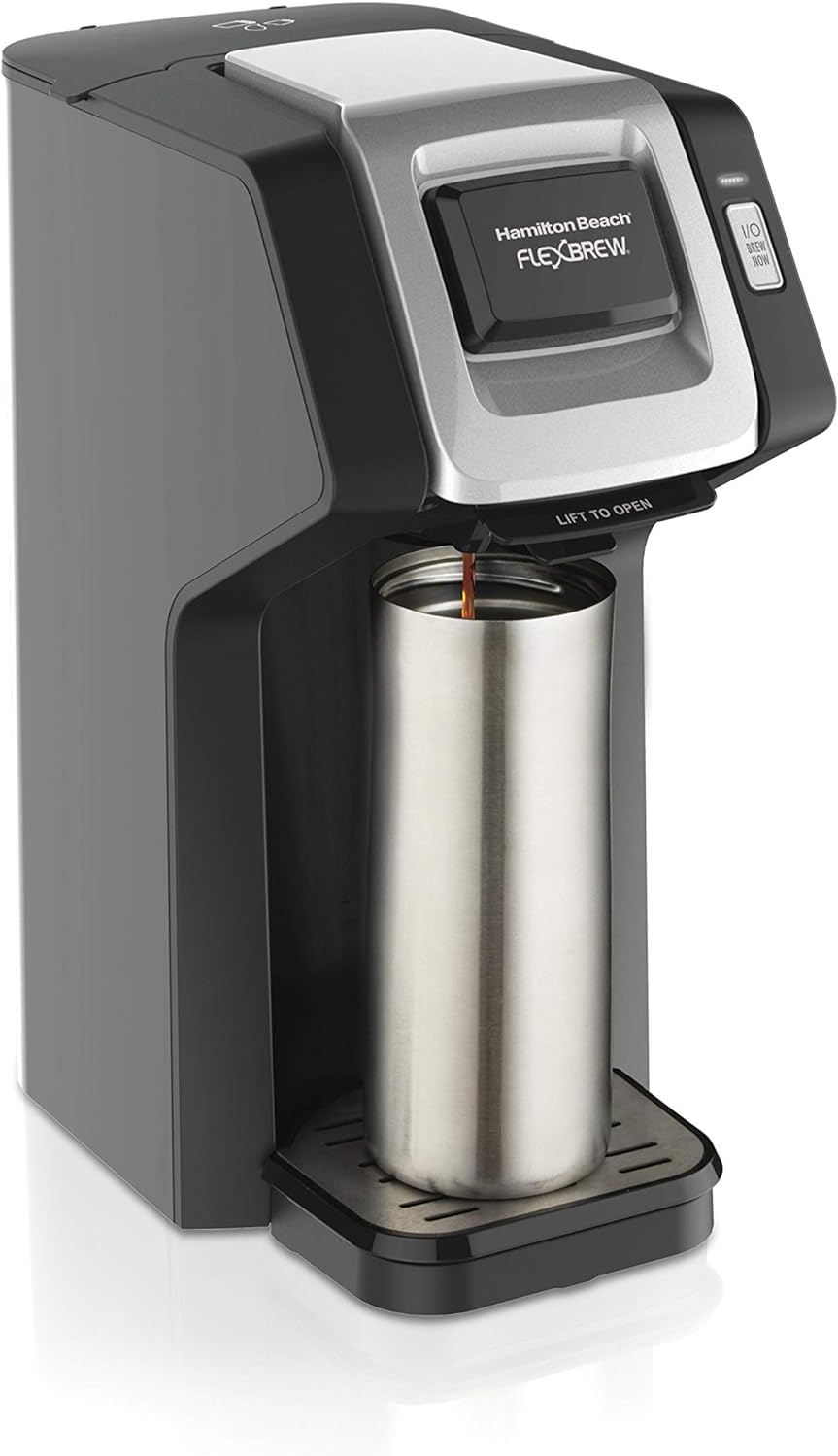 Beach 49979 FlexBrew Single Serve Coffee Maker Compatible with Pod Packs and Grounds Black