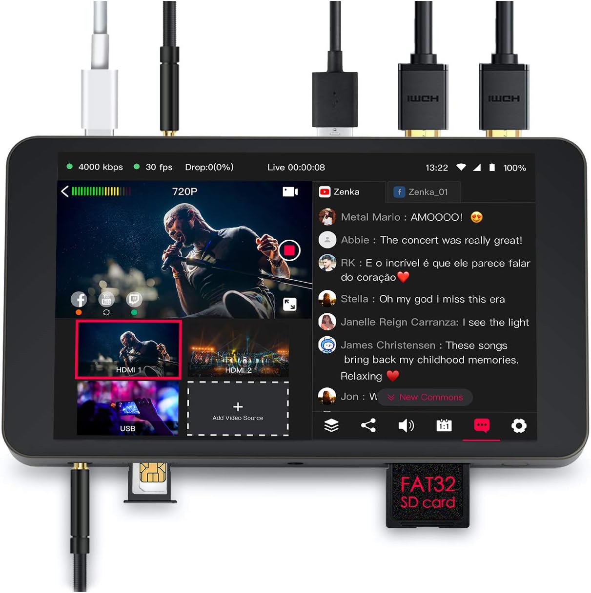 YoloBox Pro All in one Portable Multi Cam Live Streaming Studio Encoder Recorder
