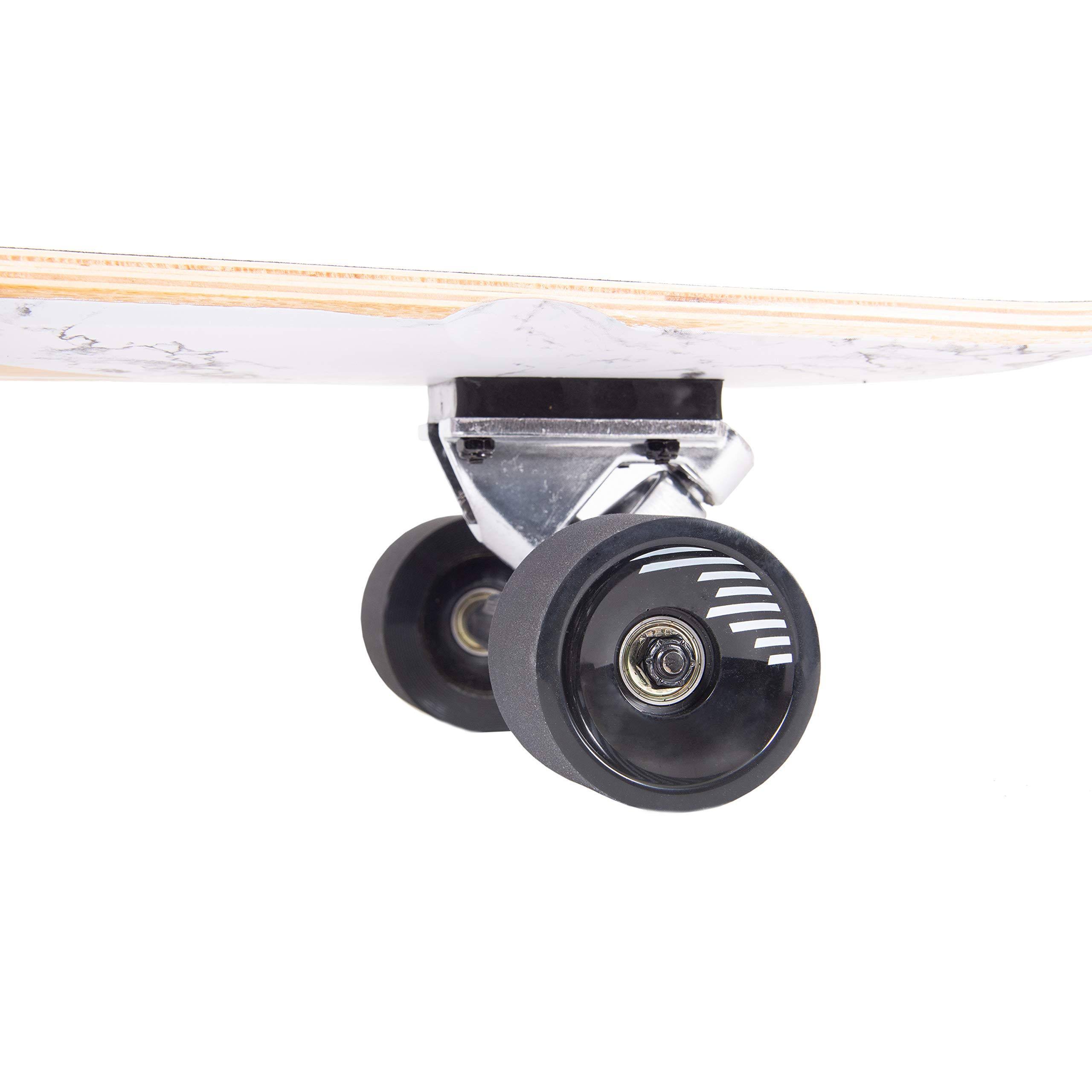 Zed Bamboo Longboard Skateboard Complete Cruiser White Marble 2024 Best