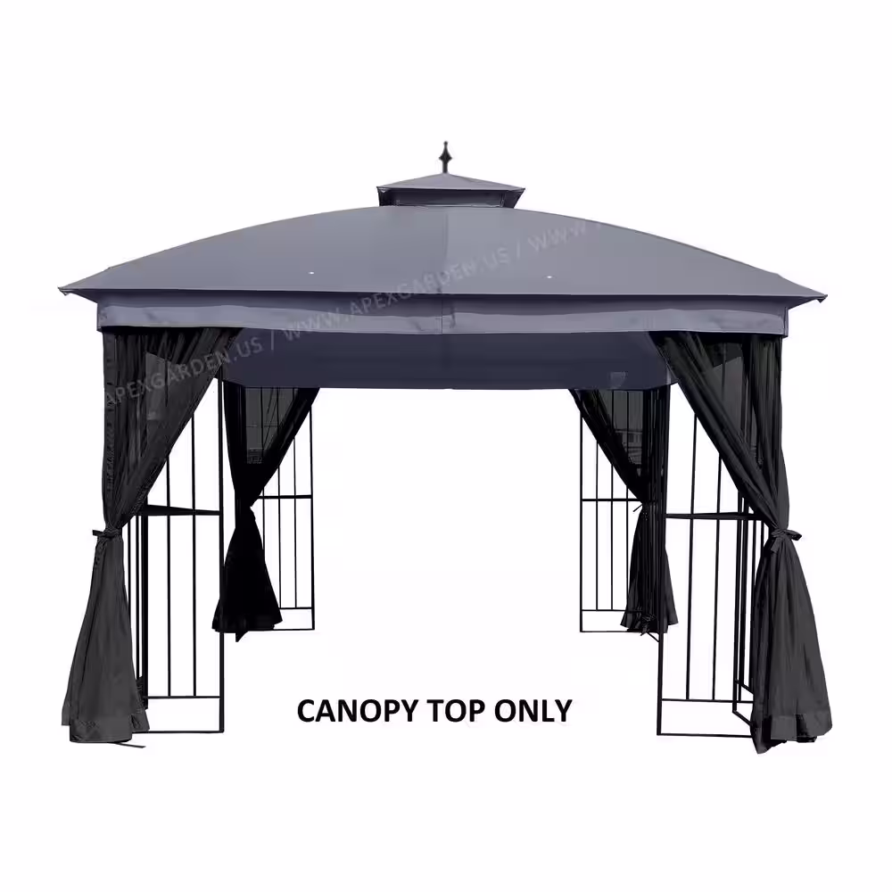 GARDEN Canopy Top for Garden Treasures 10 ft x 10 ft Brown Metal Square Semi Gazebo Model L GZ038PST F (Top Only)