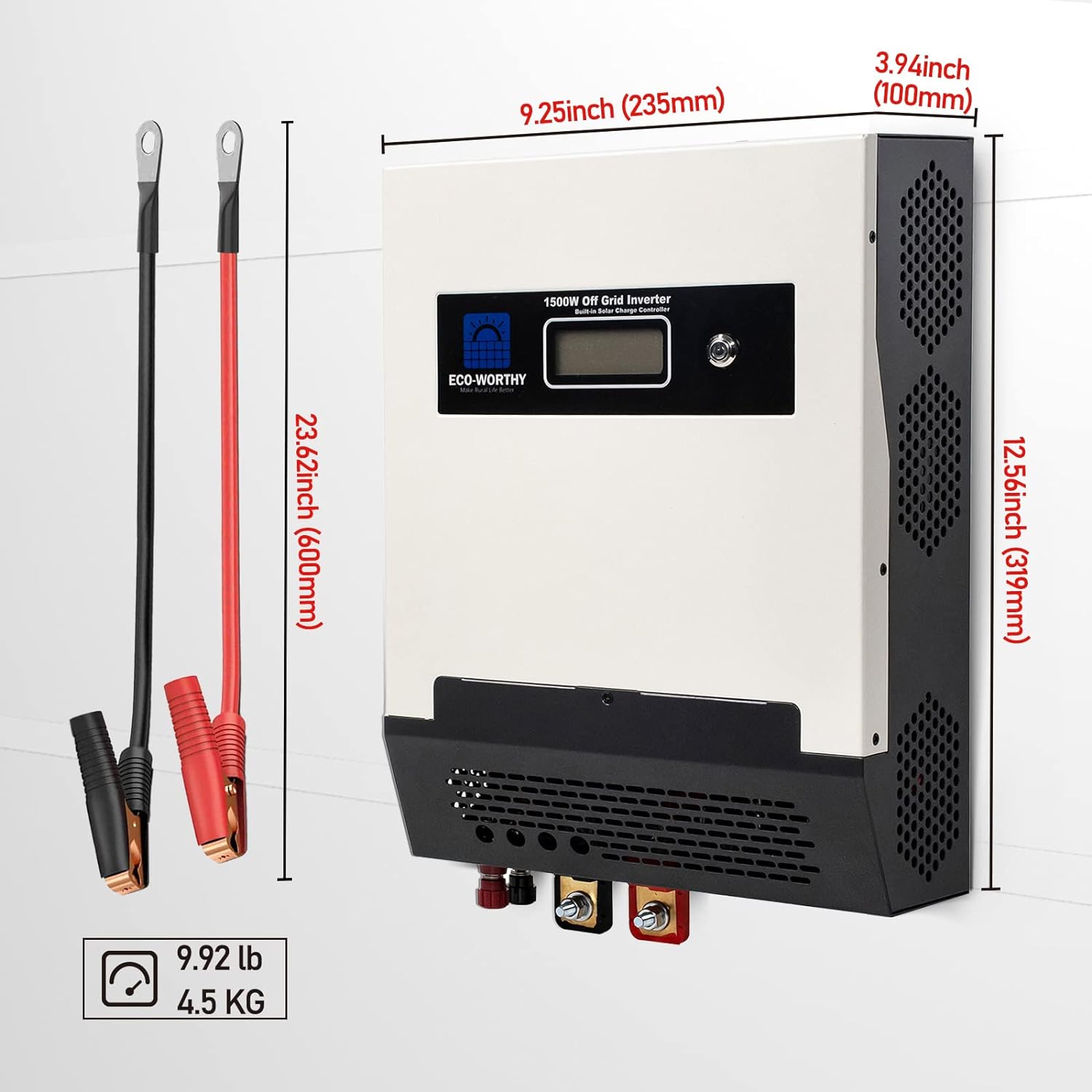 Wind Power 1500W 24V All in one Solar Hybrid Inverter with Built in 50A Controller for Home RV Shed Off Grid