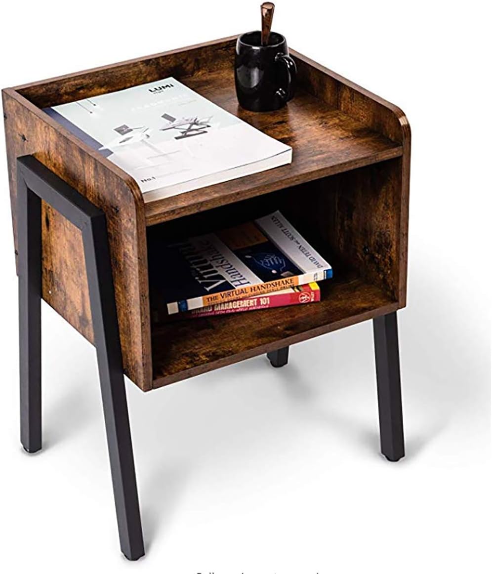 GARDEN End Table Nightstand Side Table with Open Drawer Home Table for Living Room Bedroom 1