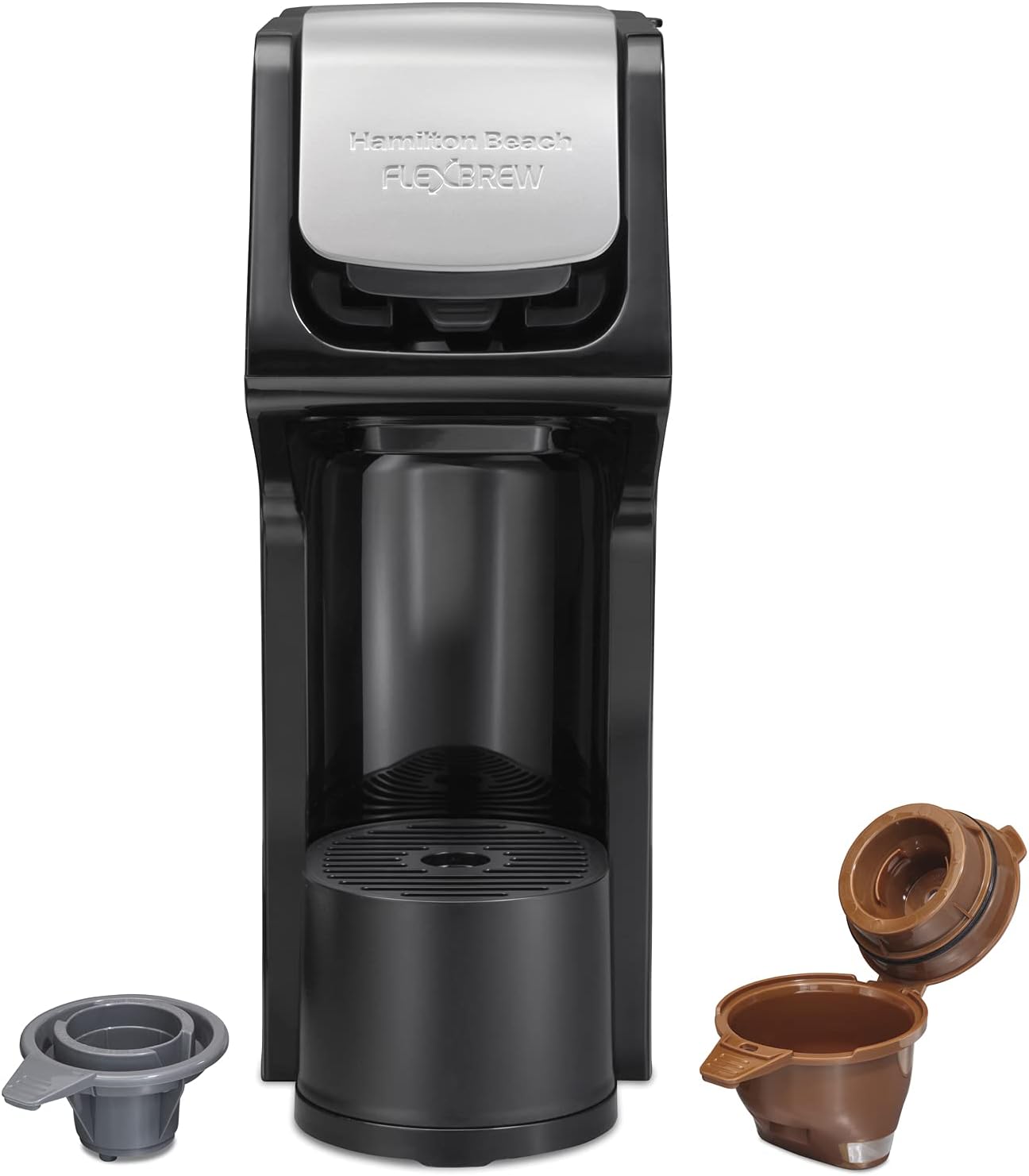 Beach 49979 FlexBrew Single Serve Coffee Maker Compatible with Pod Packs and Grounds Black