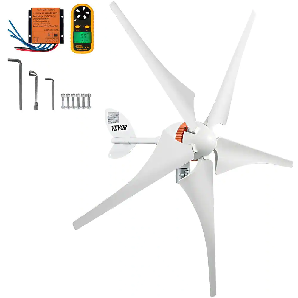 Wind Turbine Generator 400 Watt Auto Adjust Windward Direction 5 Blades Wind Power Generator with MPPT