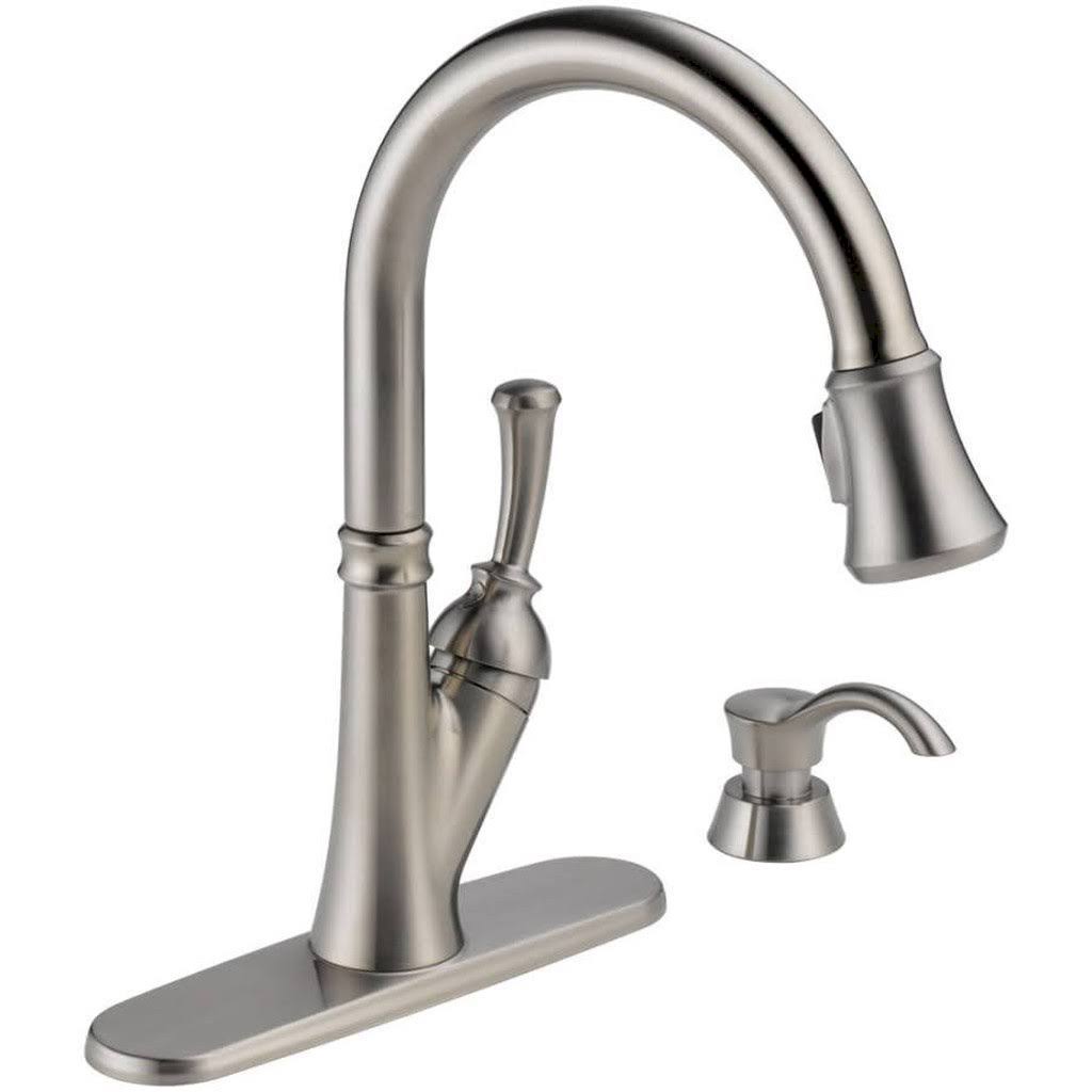 19949 SSSD DST Savile Single Handle Pull Down Kitchen Faucet with Soap Dispenser