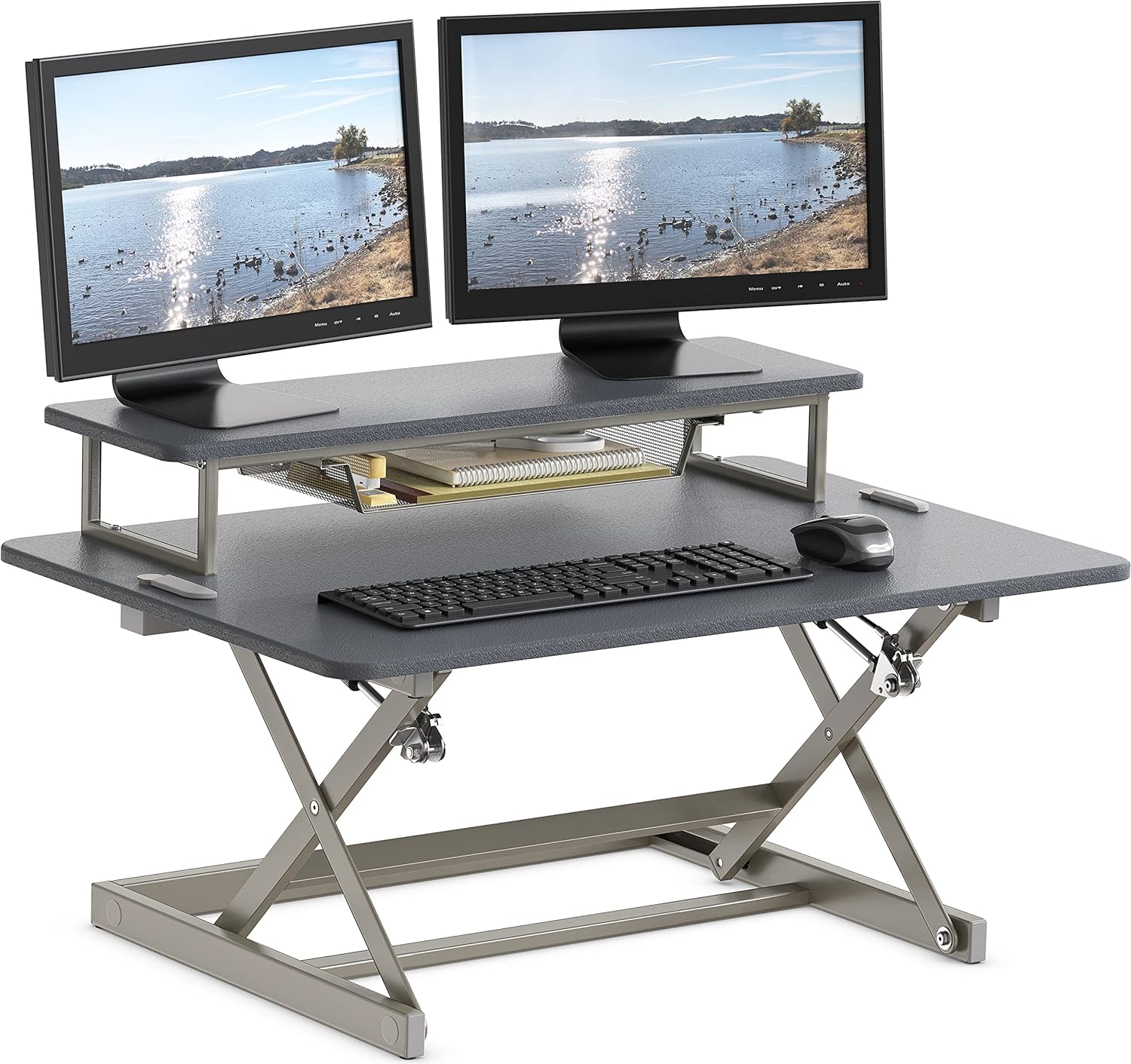 Workstations 36 Inch Height Adjustable Standing Desk Converter Sit to Stand Riser Workstation