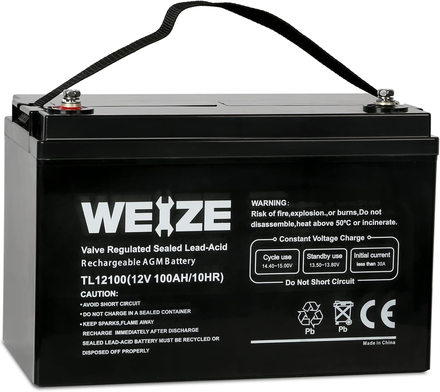 12V 100AH Deep Cycle AGM SLA VRLA Battery for Solar System RV Camping Trolling Motor in Series 24V 36V