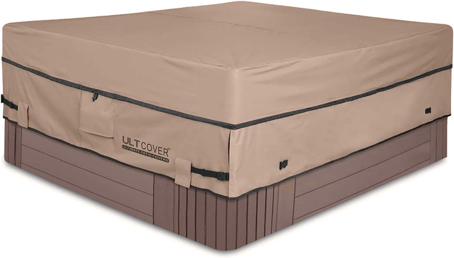 Waterproof 600D Polyester Square Hot Tub Cover Outdoor SPA Covers 80 x 80 inch