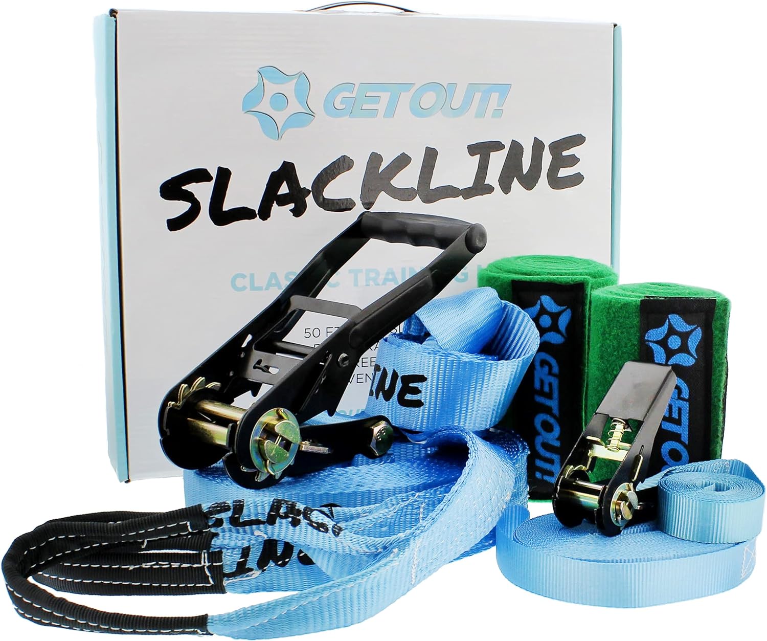 Slackline Beginner Kit for Kids and Adults Classic Slackline with Training Line Complete