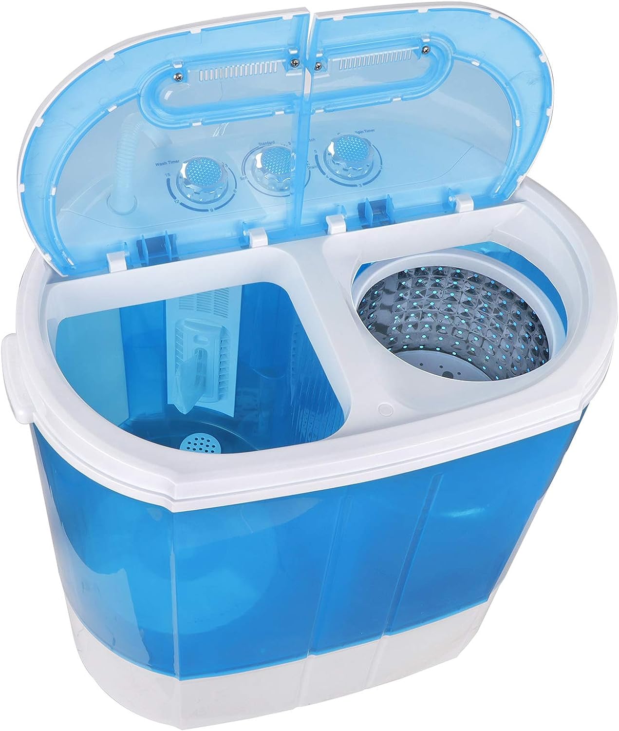 ZenStyle Portable Washer Compact Twin Tub 9.9 LB Mini Top Load Washing Machine Washer/Spinner w/ 6.57 FT Inlet