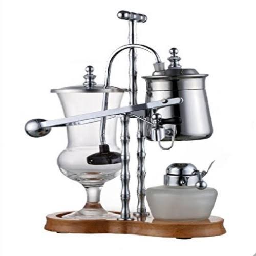 Belgian Belgium Luxury Royal Family Balance Syphon Coffee Maker Silver Color