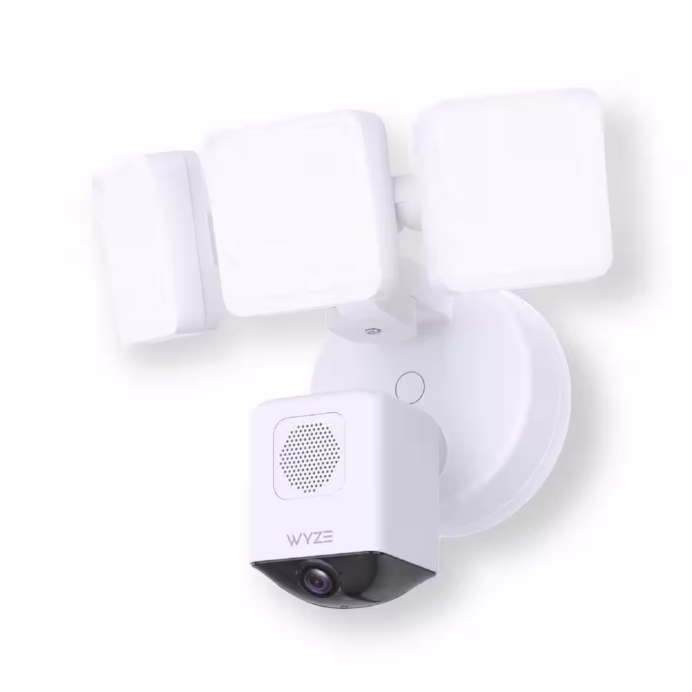 Wired Outdoor Wi Fi Floodlight Pro Home Security Camera with 2K Resolution and App Control Works with Alexa and