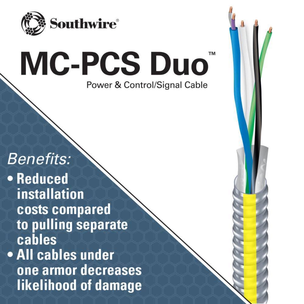 12/2 Solid 16/2 Solid x 250 ft. MC PCS Duo Power and Control/Signal Cable