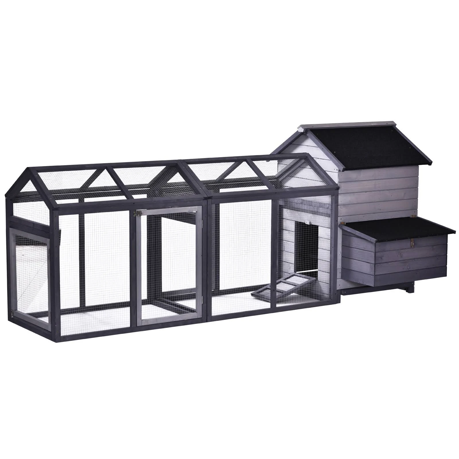 Solid Wood Deluxe Outdoor Chicken Coop w/ Custom Double Run u0026 Nesting